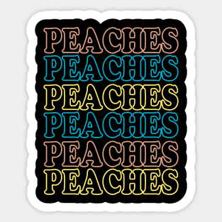 Peaches Neon Sticker